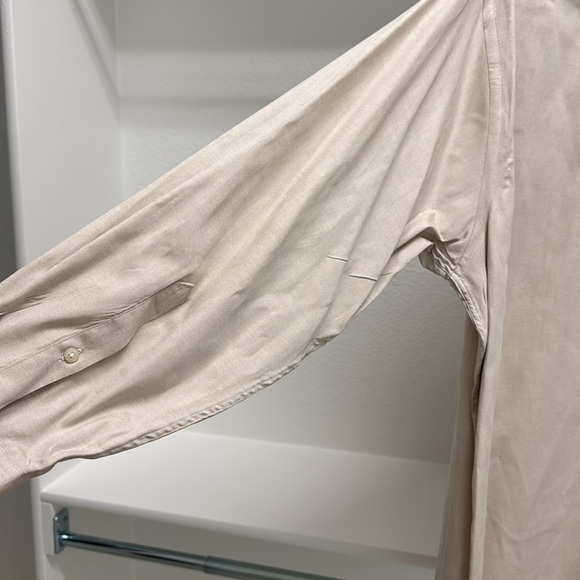 Lord & Taylor Made in USA 100% Cotton Pinpoint Men’s 18- 34/35‎ Long Sleeve Tan - Picture 8 of 11